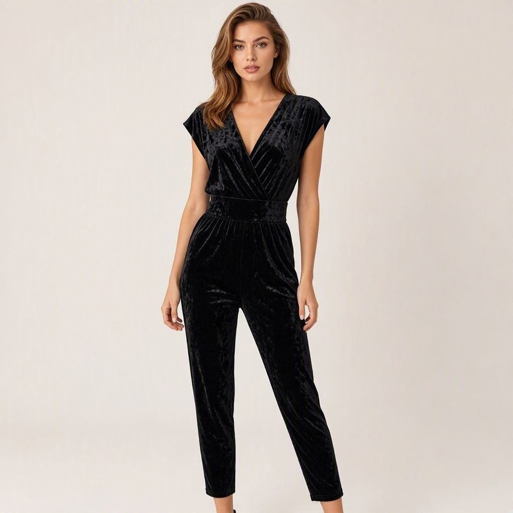 Y2K Cottagecore Retro Whimsigoth Fairy Grunge Short Sleeve Jumpsuit XS Black